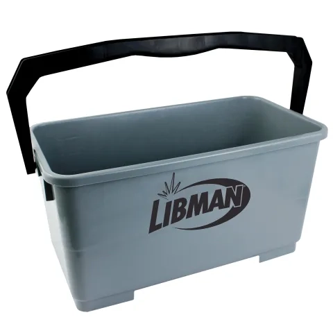 Gray bucket with black handle